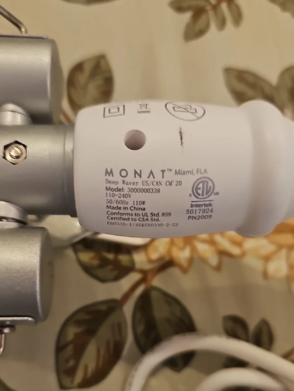 MONAT White and Silver Triple Barrel Waver - Professional Hair Styling Iron